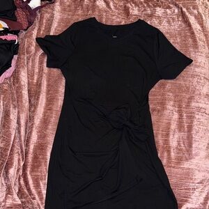 A. new day Black Mini Dress with Bow Detail